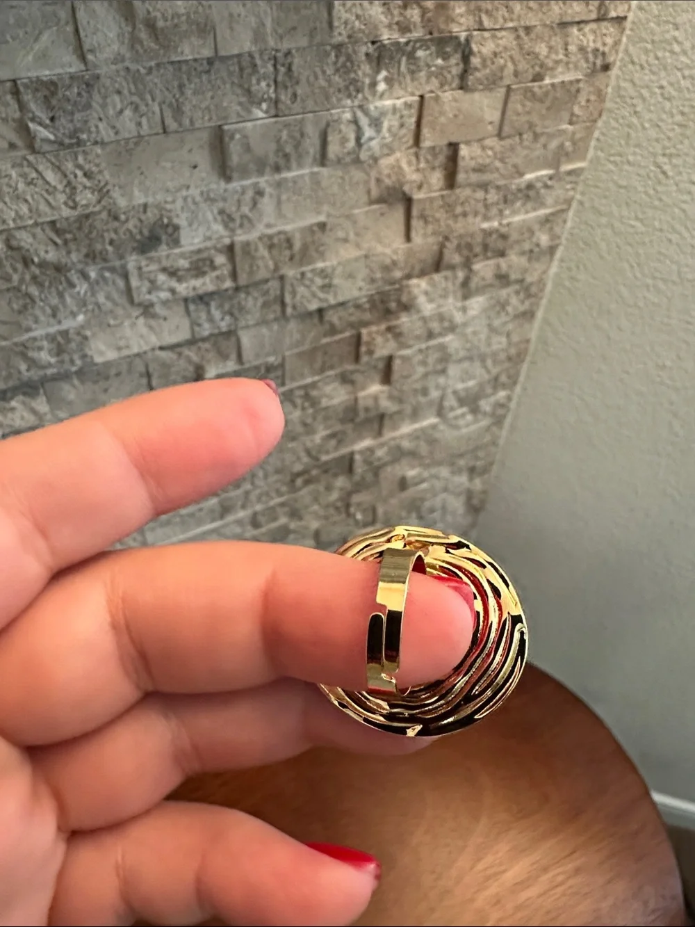 Gold Pearl Statement Open Ring - Women's Fashion Jewelry